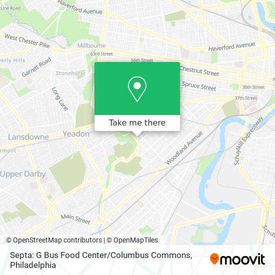 Septa: G Bus Food Center / Columbus Commons map
