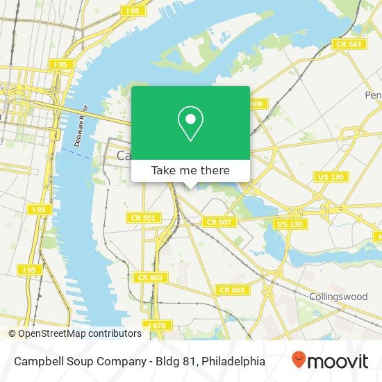 Campbell Soup Company - Bldg 81 map