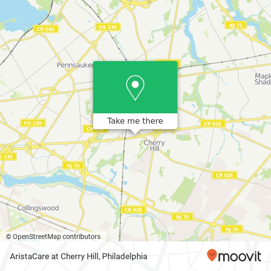 AristaCare at Cherry Hill map