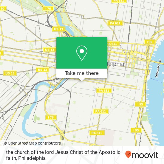 Mapa de the church of the lord Jesus Christ of the Apostolic faith