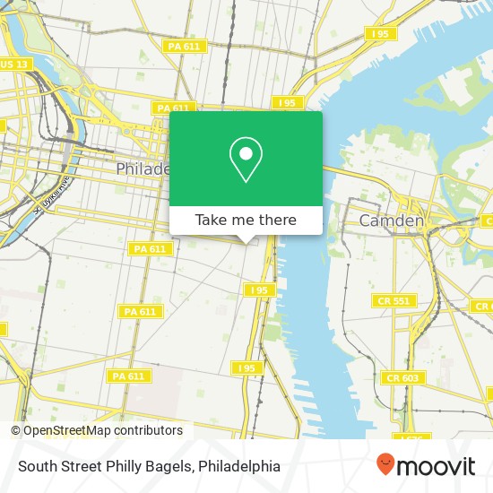 Mapa de South Street Philly Bagels