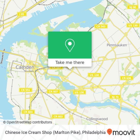 Mapa de Chinese Ice Cream Shop (Marlton Pike)