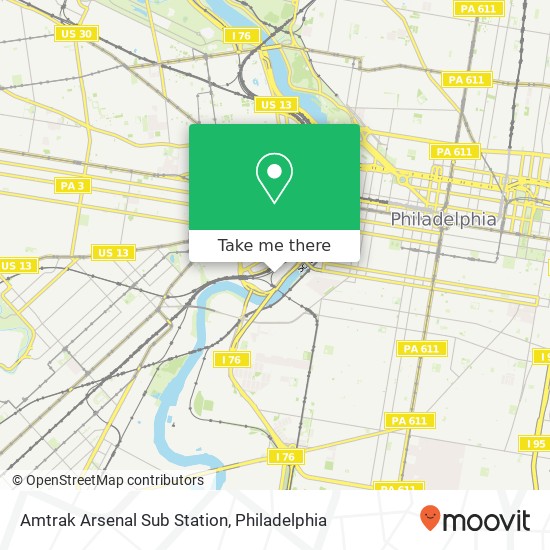 Mapa de Amtrak Arsenal Sub Station