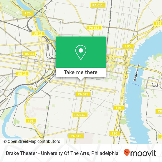 Mapa de Drake Theater - University Of The Arts