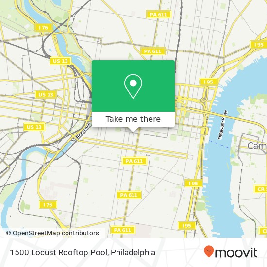 Mapa de 1500 Locust Rooftop Pool