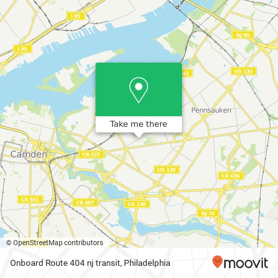 Mapa de Onboard Route 404 nj transit