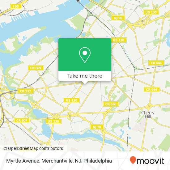 Myrtle Avenue, Merchantville, NJ map
