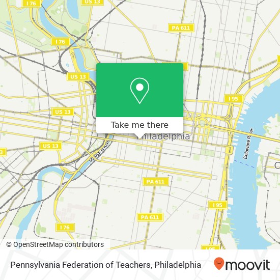 Pennsylvania Federation of Teachers map