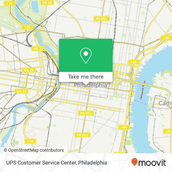 UPS Customer Service Center map