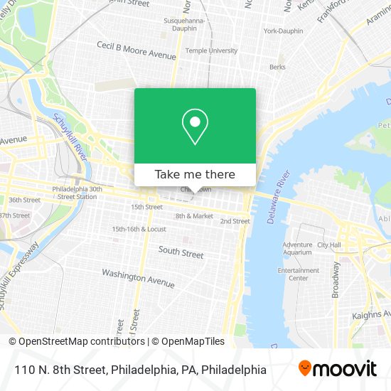Mapa de 110 N. 8th Street, Philadelphia, PA