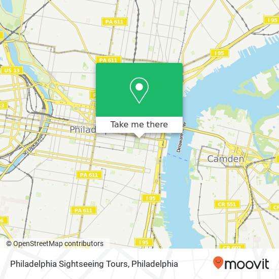 Philadelphia Sightseeing Tours map