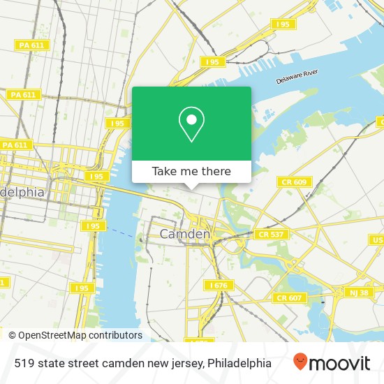 Mapa de 519 state street camden new jersey