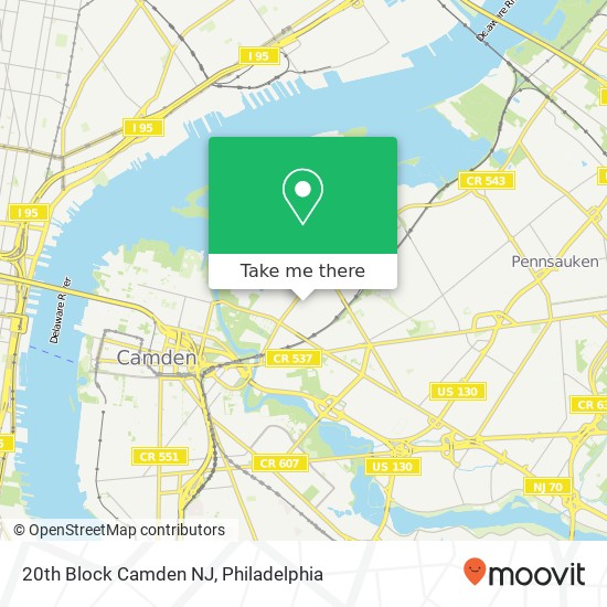 Mapa de 20th Block Camden NJ