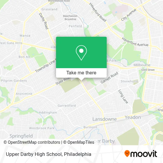 Upper Darby High School map
