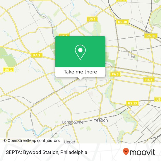 Mapa de SEPTA: Bywood Station