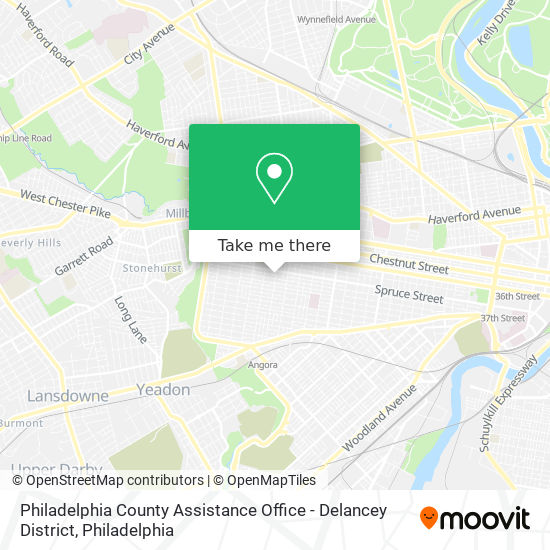 Mapa de Philadelphia County Assistance Office - Delancey District