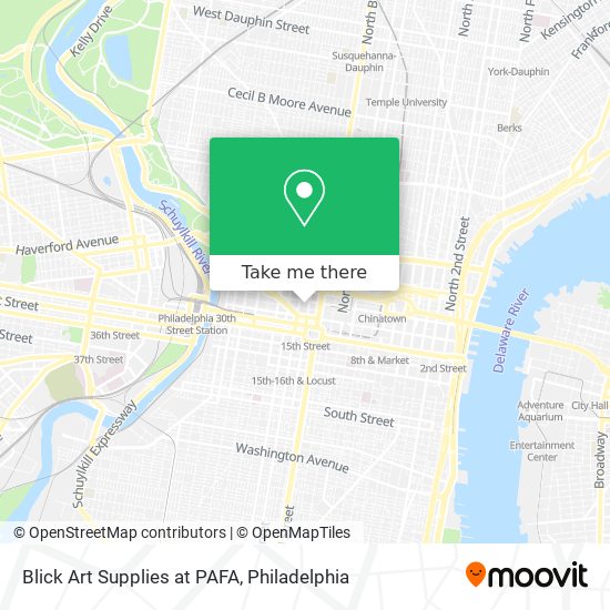 Mapa de Blick Art Supplies at PAFA