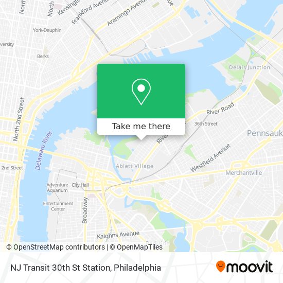 Mapa de NJ Transit 30th St Station