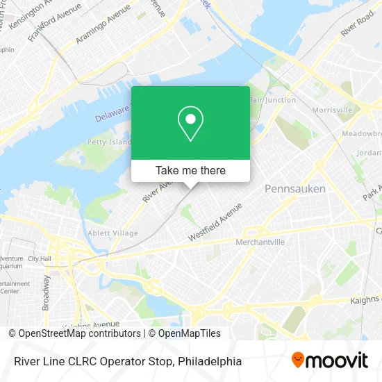 River Line CLRC Operator Stop map