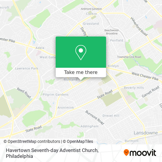 Havertown Seventh-day Adventist Church map