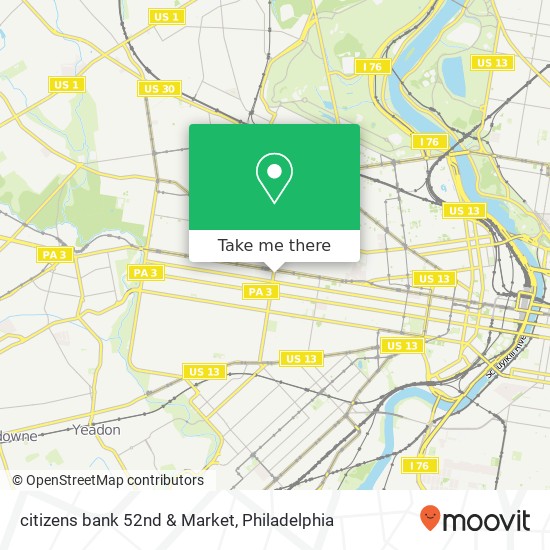citizens bank 52nd & Market map