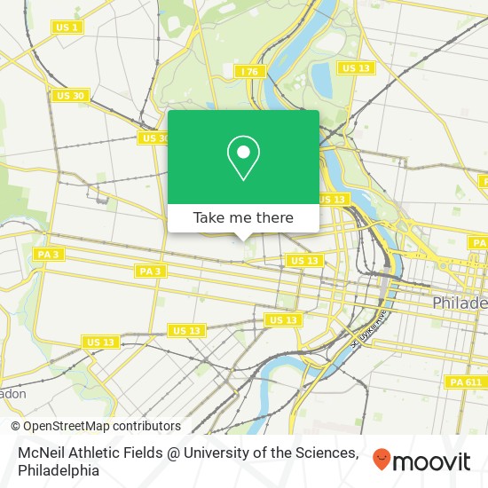 Mapa de McNeil Athletic Fields @ University of the Sciences