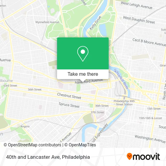 40th and Lancaster Ave map