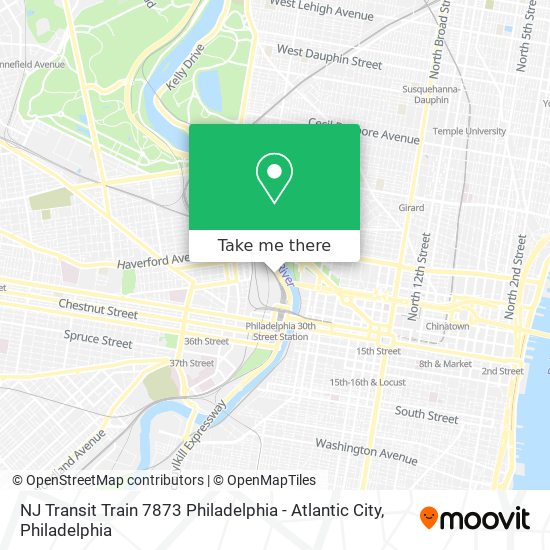 Mapa de NJ Transit Train 7873 Philadelphia - Atlantic City