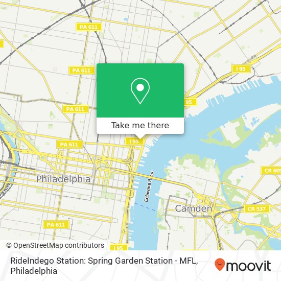 RideIndego Station: Spring Garden Station - MFL map