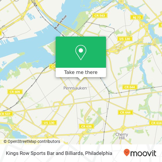 Mapa de Kings Row Sports Bar and Billiards