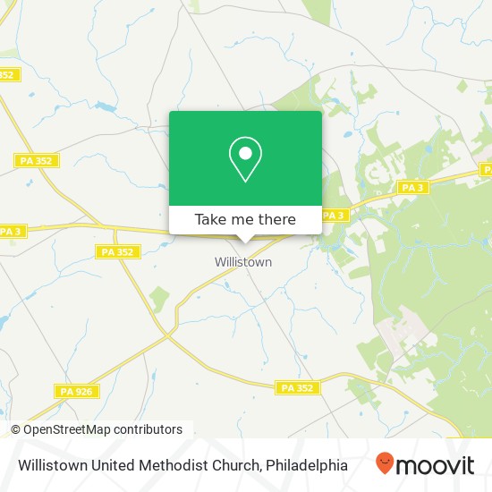 Willistown United Methodist Church map