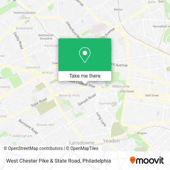 West Chester Pike & State Road map