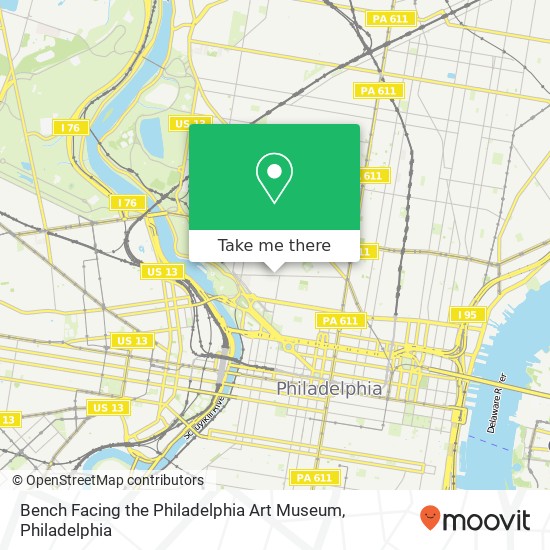 Mapa de Bench Facing the Philadelphia Art Museum