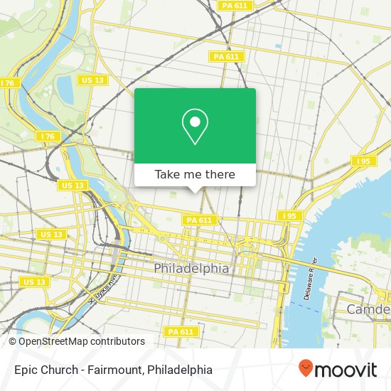 Mapa de Epic Church - Fairmount