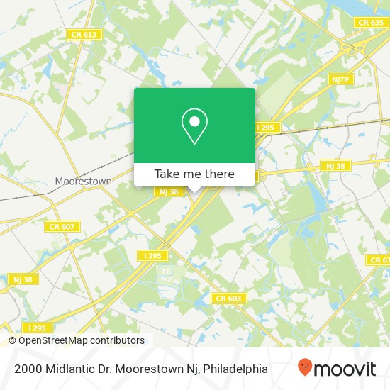 Mapa de 2000 Midlantic Dr. Moorestown Nj