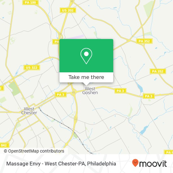 Massage Envy - West Chester-PA map