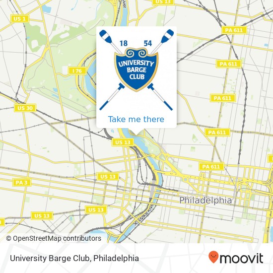 University Barge Club map
