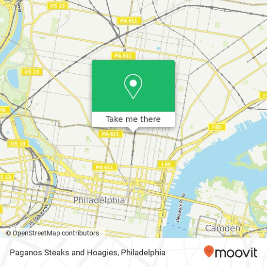 Paganos Steaks and Hoagies map