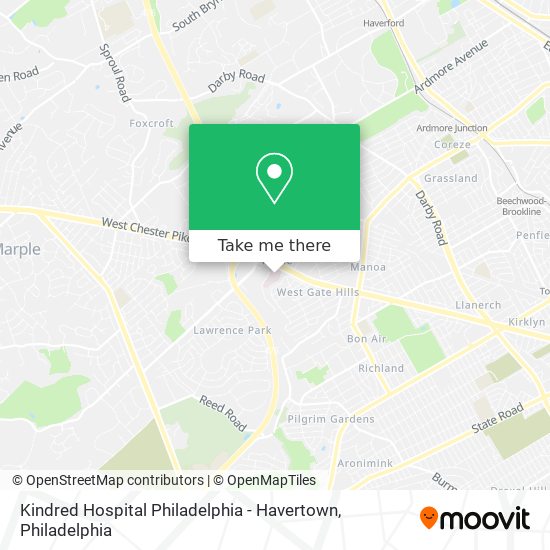 Mapa de Kindred Hospital Philadelphia - Havertown