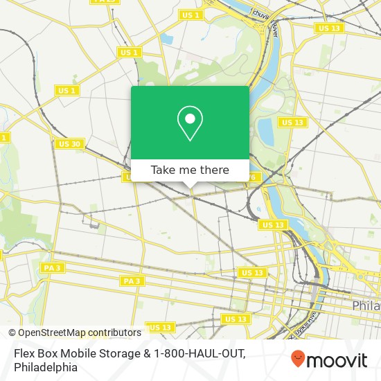Flex Box Mobile Storage & 1-800-HAUL-OUT map