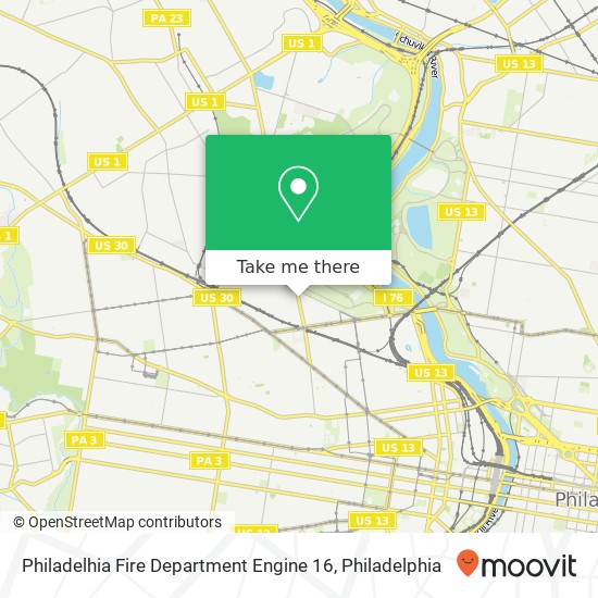 Mapa de Philadelhia Fire Department Engine 16