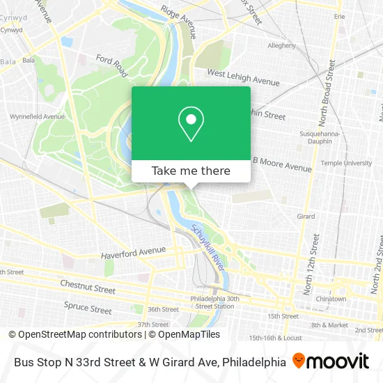 Bus Stop N 33rd Street & W Girard Ave map