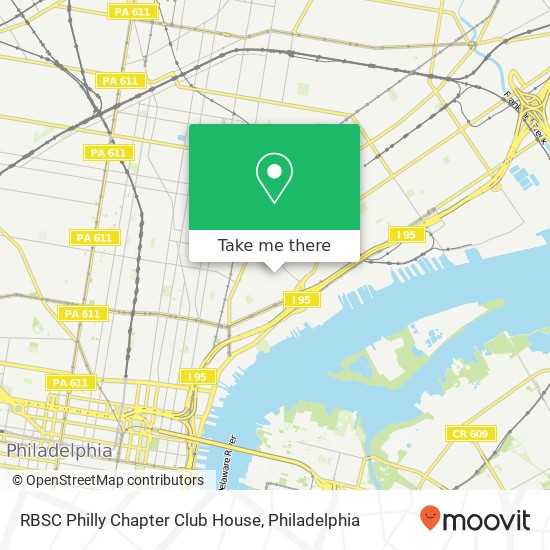 Mapa de RBSC Philly Chapter Club House
