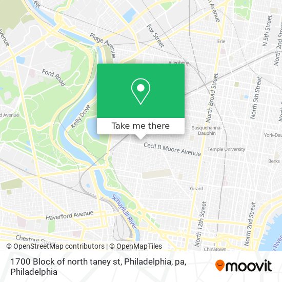 1700 Block of north taney st, Philadelphia,  pa map