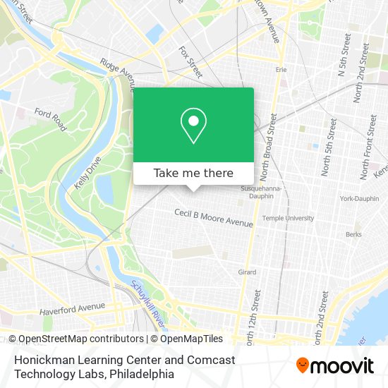 Honickman Learning Center and Comcast Technology Labs map