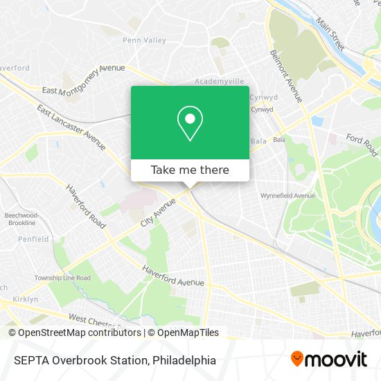 Mapa de SEPTA Overbrook Station