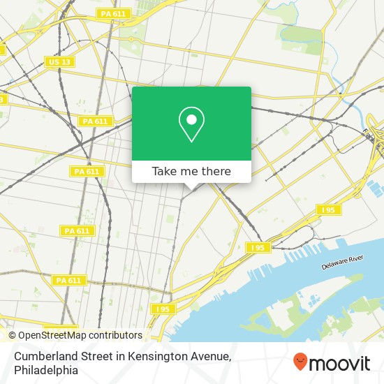 Cumberland Street in Kensington Avenue map