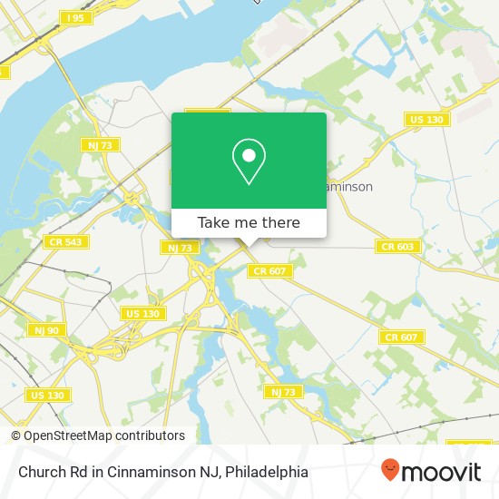 Mapa de Church Rd in Cinnaminson NJ