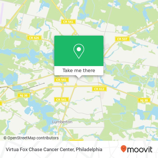 Virtua Fox Chase Cancer Center map