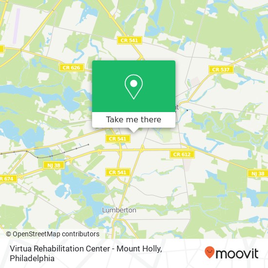 Virtua Rehabilitation Center - Mount Holly map